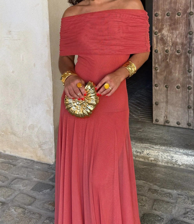 Women's One-Shoulder Draped Maxi Dress