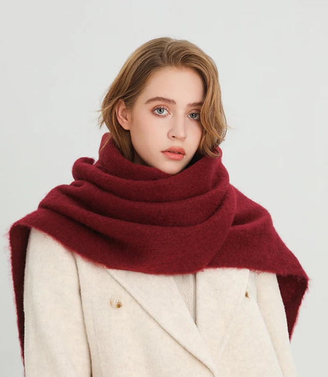 Women's Oversized Brushed Knit Fringed Scarf