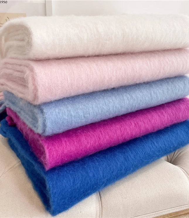 Women's Oversized Brushed Knit Fringed Scarf