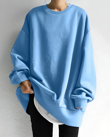 Women's Oversized Crewneck Sweater with Dropped Shoulders