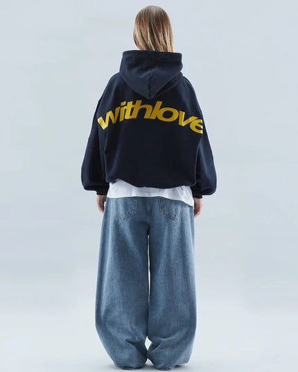 Women's Oversized Hoodie with Cursive Back Graphic