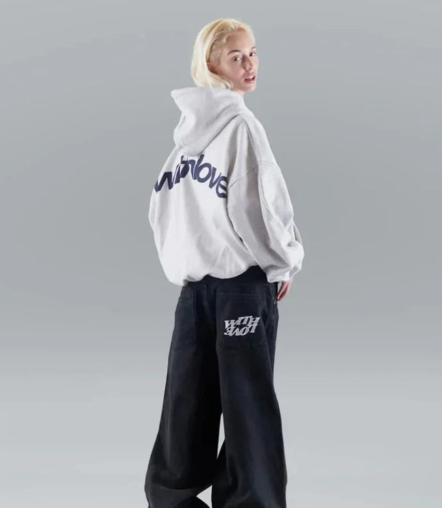 Women's Oversized Hoodie with Cursive Back Graphic