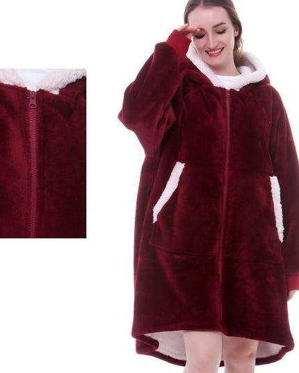 Women's Oversized Wearable Blanket Hoodie with Front Pocket