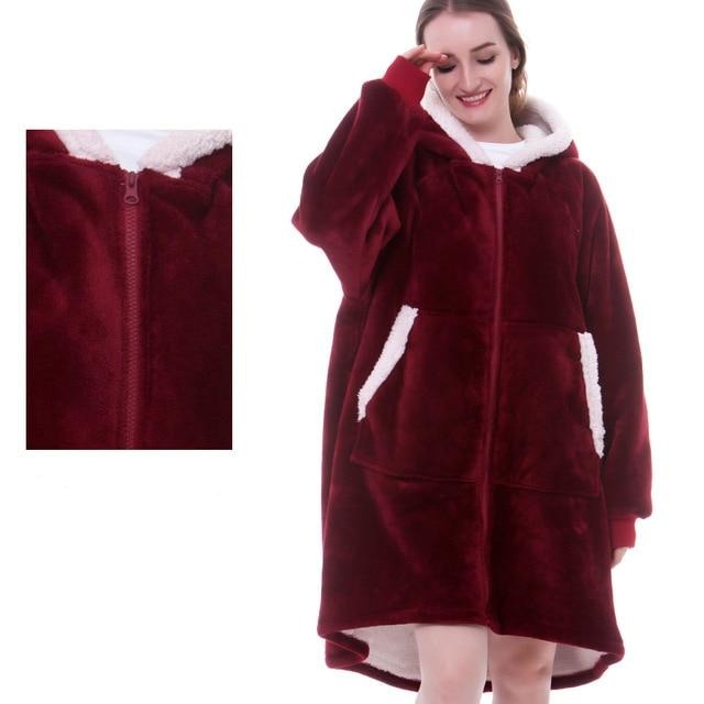 Women's Oversized Wearable Blanket Hoodie with Front Pocket