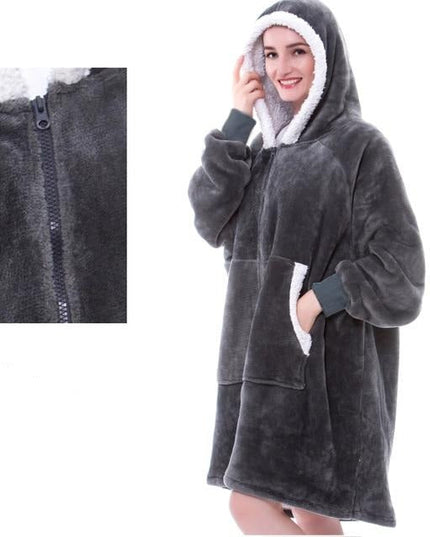 Women's Oversized Wearable Blanket Hoodie with Front Pocket