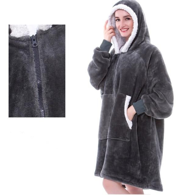 Women's Oversized Wearable Blanket Hoodie with Front Pocket