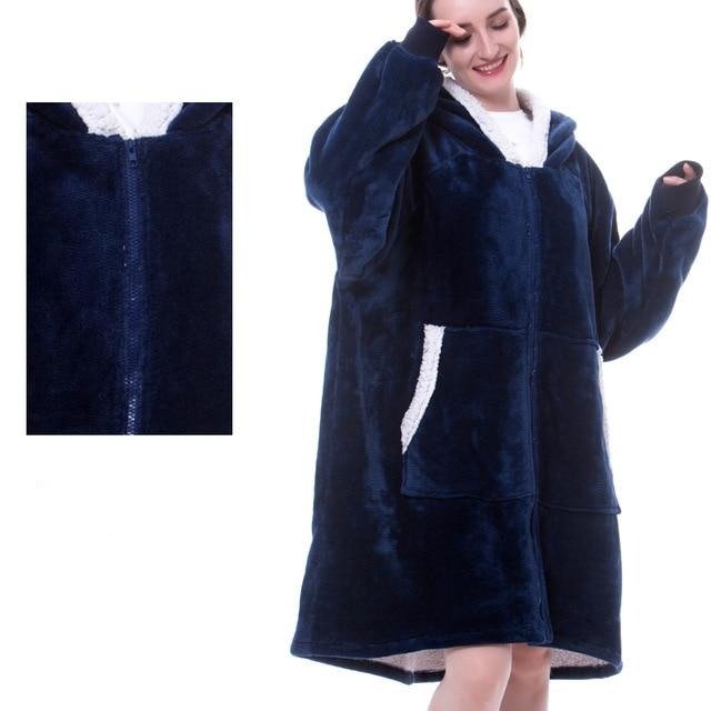 Women's Oversized Wearable Blanket Hoodie with Front Pocket