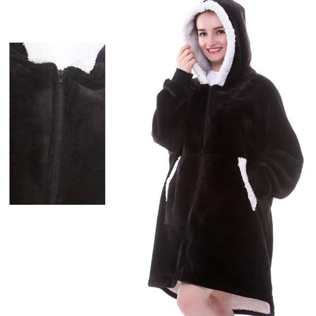 Women's Oversized Wearable Blanket Hoodie with Front Pocket