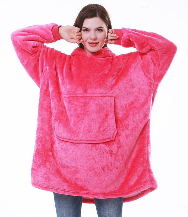 Women's Oversized Wearable Blanket Hoodie with Front Pocket