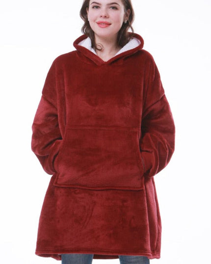 Women's Oversized Wearable Blanket Hoodie with Front Pocket