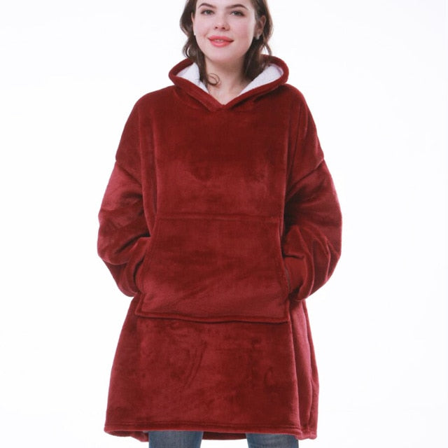 Women's Oversized Wearable Blanket Hoodie with Front Pocket