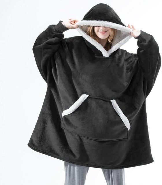 Women's Oversized Wearable Blanket Hoodie with Front Pocket