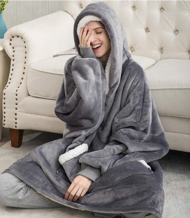 Women's Oversized Wearable Blanket Hoodie with Front Pocket