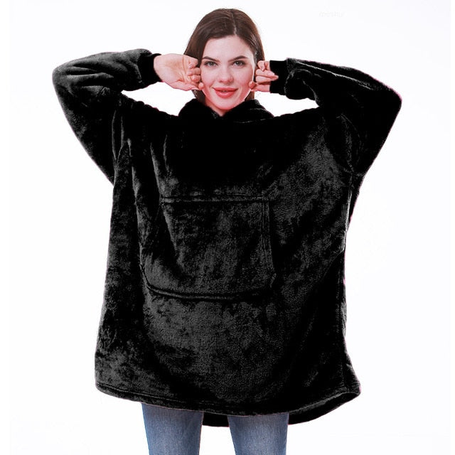 Women's Oversized Wearable Blanket Hoodie with Front Pocket