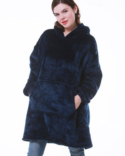 Women's Oversized Wearable Blanket Hoodie with Front Pocket