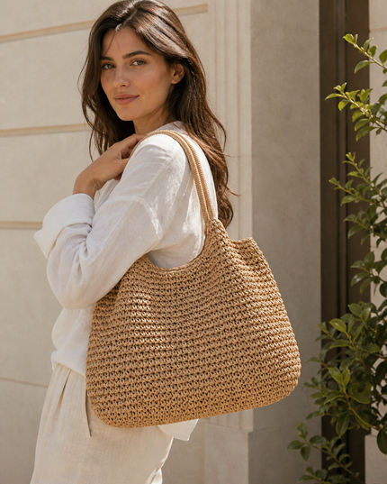 Women's Oversized Woven Beach Tote Bag
