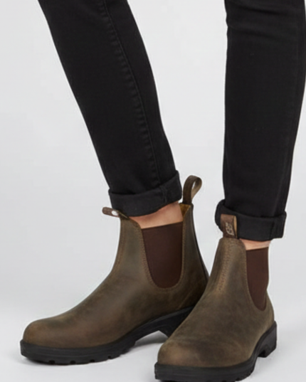 Women's Pull-Tab Chelsea Boots with a Chunky Sole