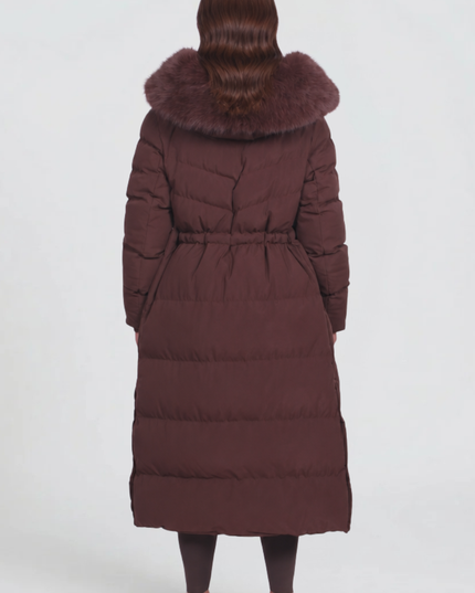 Women's Quilted Puffer Coat, Hooded and Trimmed in Faux Fur