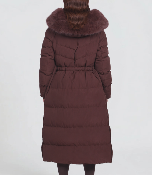 Women's Quilted Puffer Coat, Hooded and Trimmed in Faux Fur