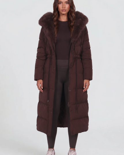 Women's Quilted Puffer Coat, Hooded and Trimmed in Faux Fur