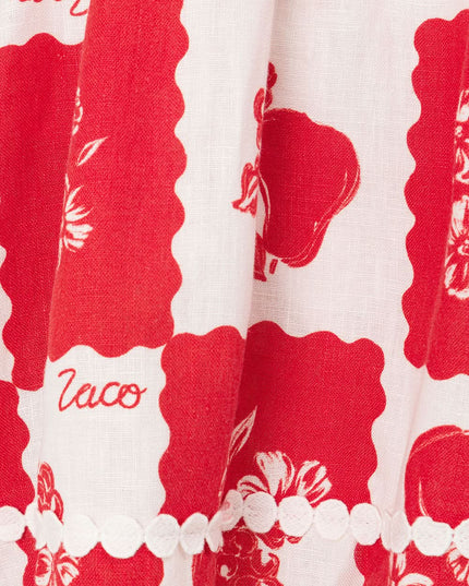 Women's Red Floral Cut Out Mini Dress for Wedding Guests
