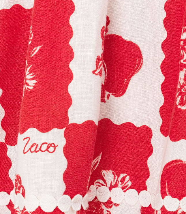 Women's Red Floral Cut Out Mini Dress for Wedding Guests