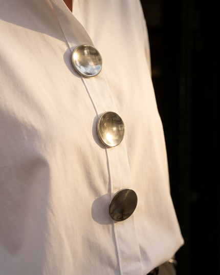 Women's Relaxed Blouse with an Asymmetric Button-Down Placket