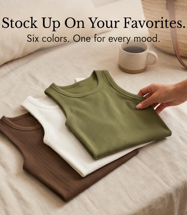 Women's Ribbed Racerback Tank Top with a Built In Bra
