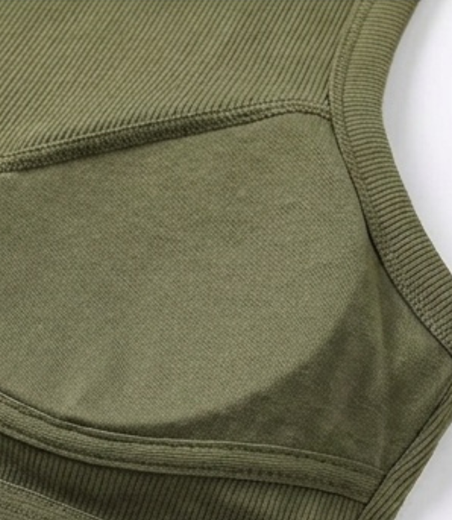Women's Ribbed Racerback Tank Top with a Built In Bra