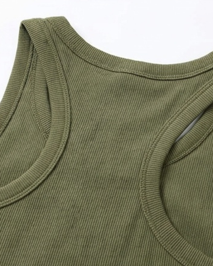 Women's Ribbed Racerback Tank Top with a Built In Bra