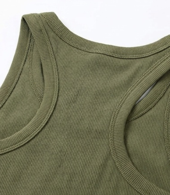 Women's Ribbed Racerback Tank Top with a Built In Bra