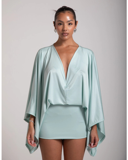 Women's Ruched Bodycon Mini Dress with Plunging V Neck for Homecoming