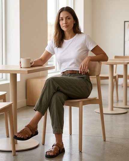Women's Ruched-Hem High-Rise Tapered Ankle Pants
