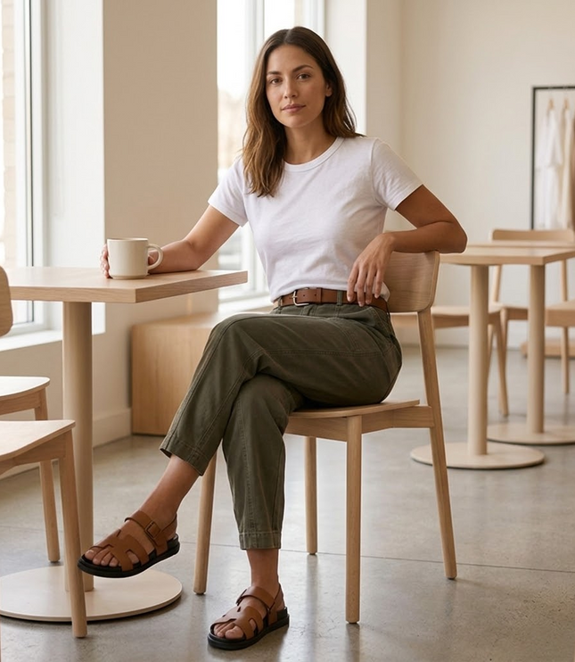 Women's Ruched-Hem High-Rise Tapered Ankle Pants