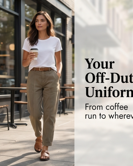Women's Ruched-Hem High-Rise Tapered Ankle Pants