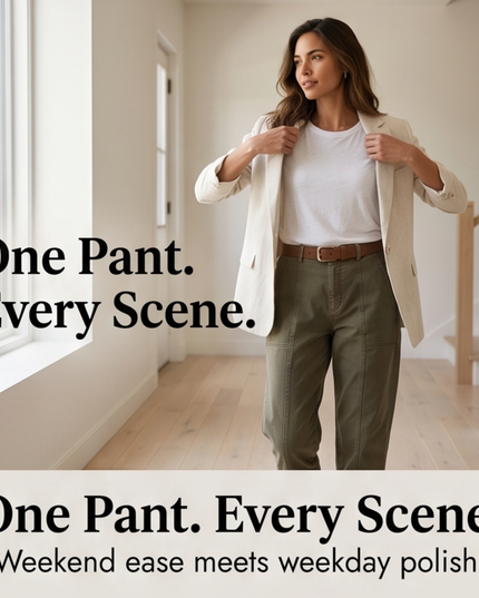 Women's Ruched-Hem High-Rise Tapered Ankle Pants