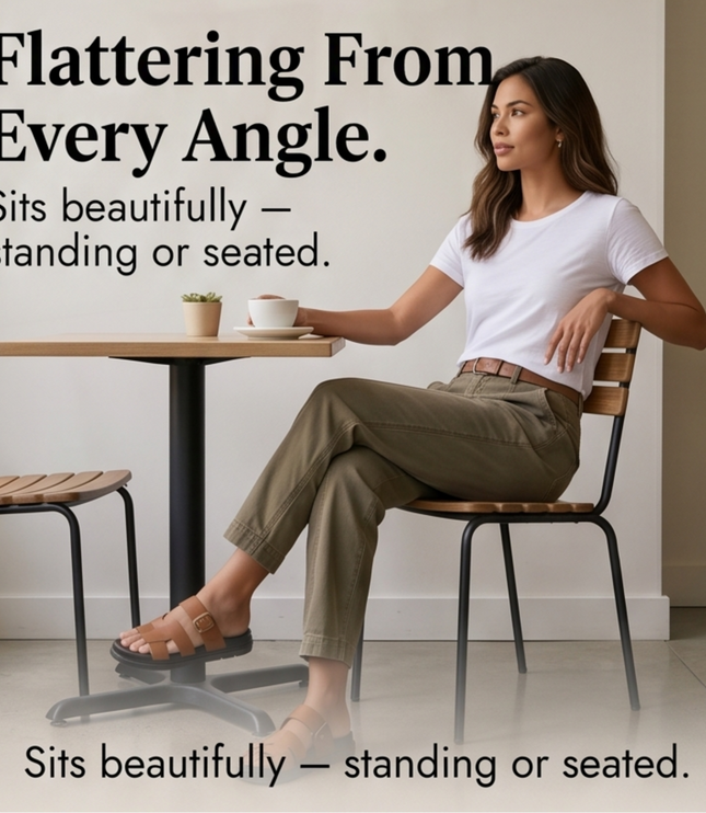 Women's Ruched-Hem High-Rise Tapered Ankle Pants
