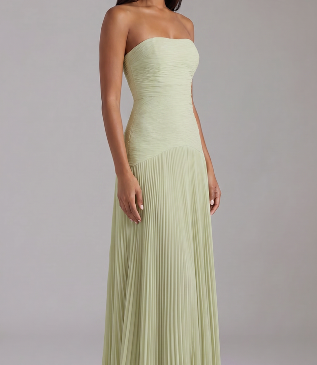 Women's Sage Green Satin Maxi Dress for Weddings and Prom