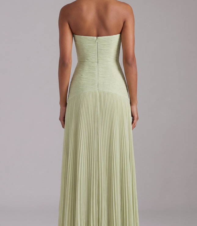 Women's Sage Green Satin Maxi Dress for Weddings and Prom