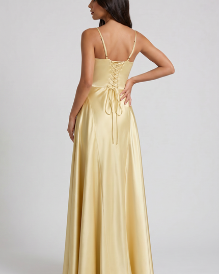 Women's Satin Halter Cocktail Maxi Dress for Summer Evenings