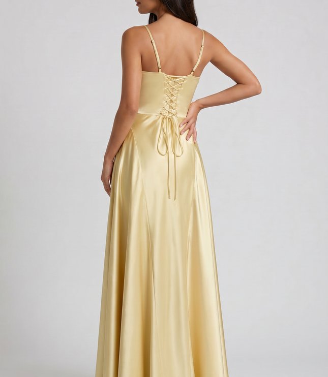Women's Satin Halter Cocktail Maxi Dress for Summer Evenings
