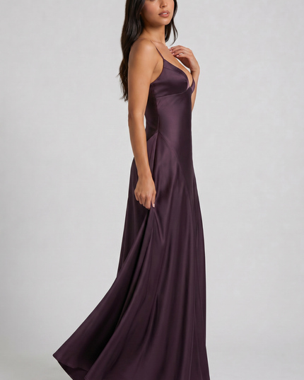 Women's Satin Halter Cocktail Maxi Dress for Summer Evenings