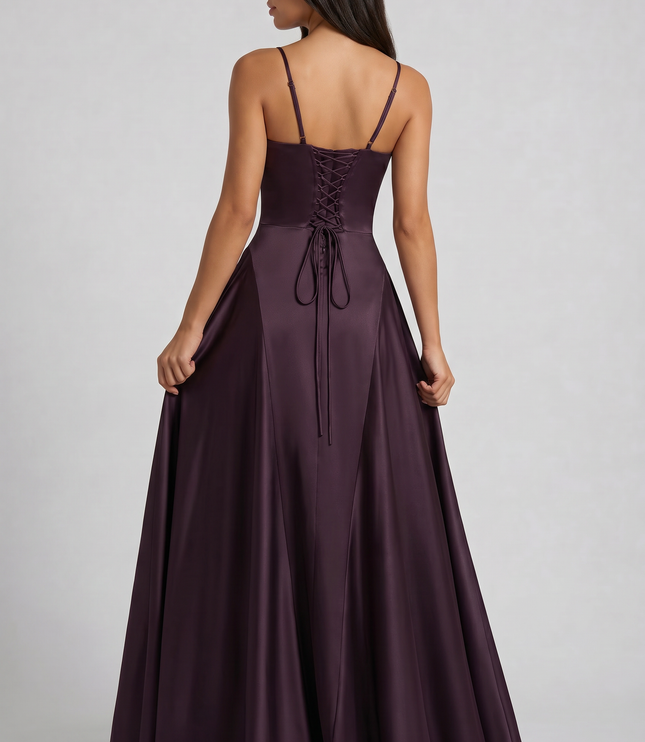 Women's Satin Halter Cocktail Maxi Dress for Summer Evenings