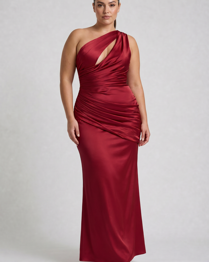 Women's Satin V-Neck Evening Party Maxi Dress for Summer
