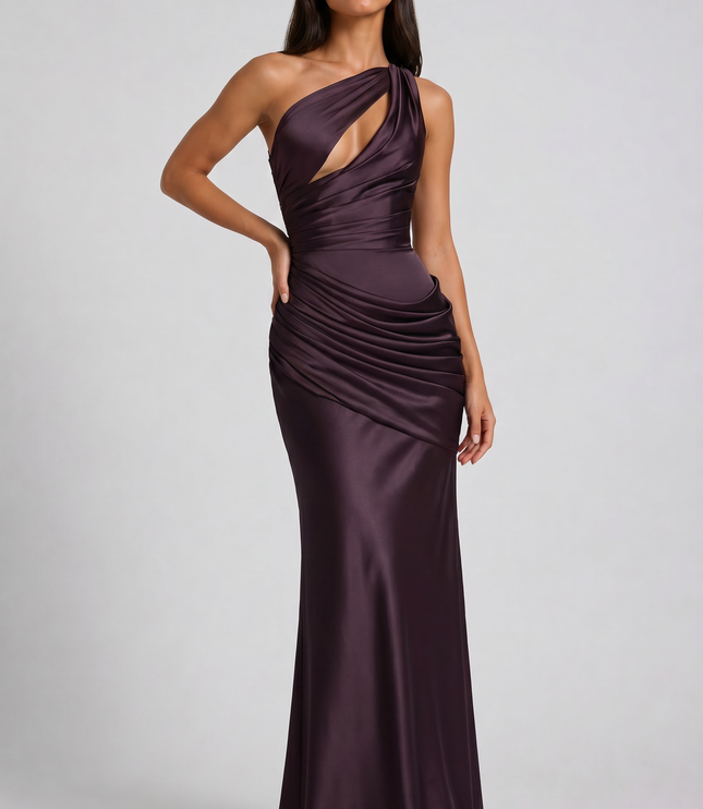 Women's Satin V-Neck Evening Party Maxi Dress for Summer