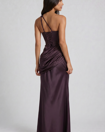 Women's Satin V-Neck Evening Party Maxi Dress for Summer