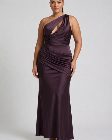 Women's Satin V-Neck Evening Party Maxi Dress for Summer