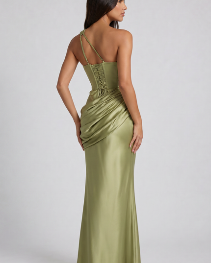 Women's Satin V-Neck Evening Party Maxi Dress for Summer