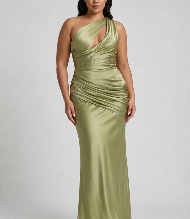 Women's Satin V-Neck Evening Party Maxi Dress for Summer