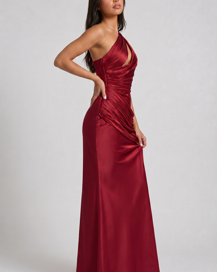Women's Satin V-Neck Evening Party Maxi Dress for Summer